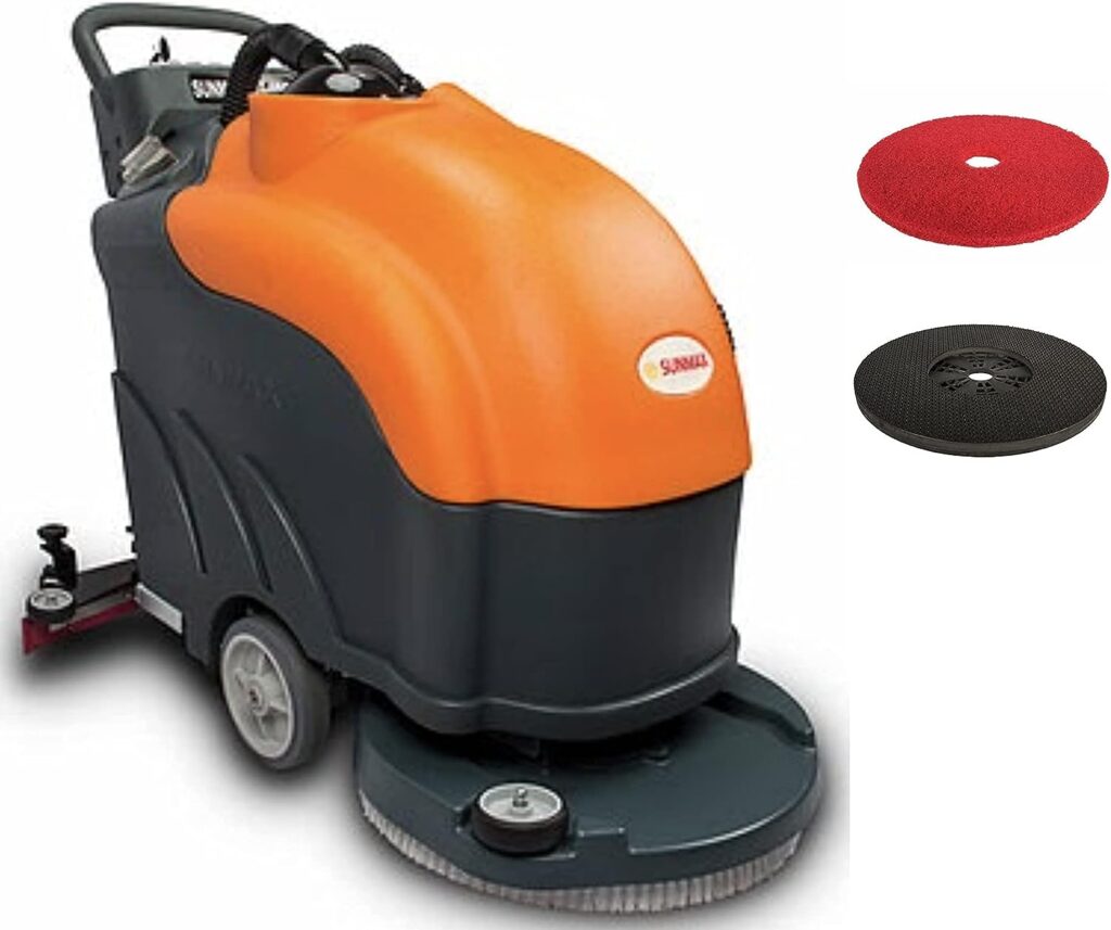Battery Powered Floor Scrubber Dryer, 22 Brush, 31 Squeegee Width, 14.5 gal Tank, Brush Speed 200 RPM, Automatic Floor Scrubber with a Complete Set of Parts