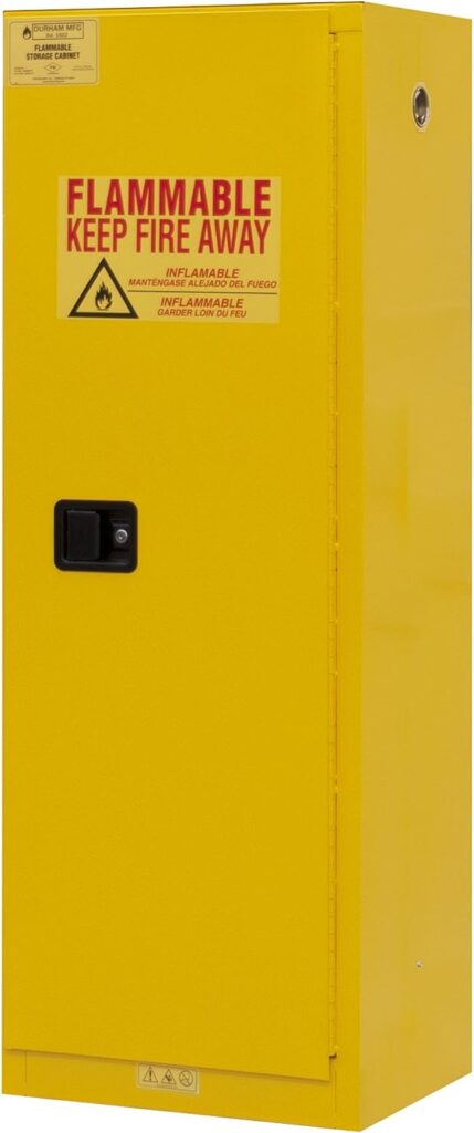 Durham 1022M-50 Flammable storage, 22 gallon, manual, Yellow