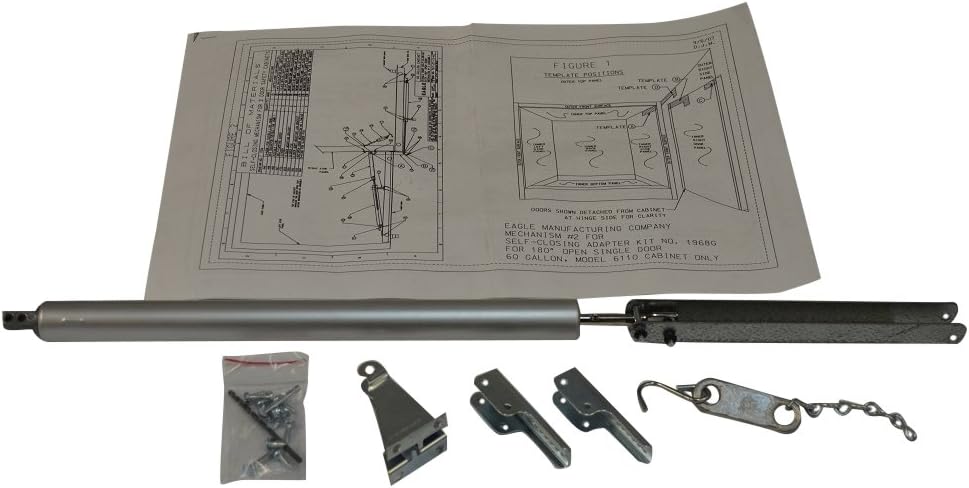 Eagle 1968G Self Closing Adapter Kit, For 6110 Flammable Storage Safety Cabinet Grey