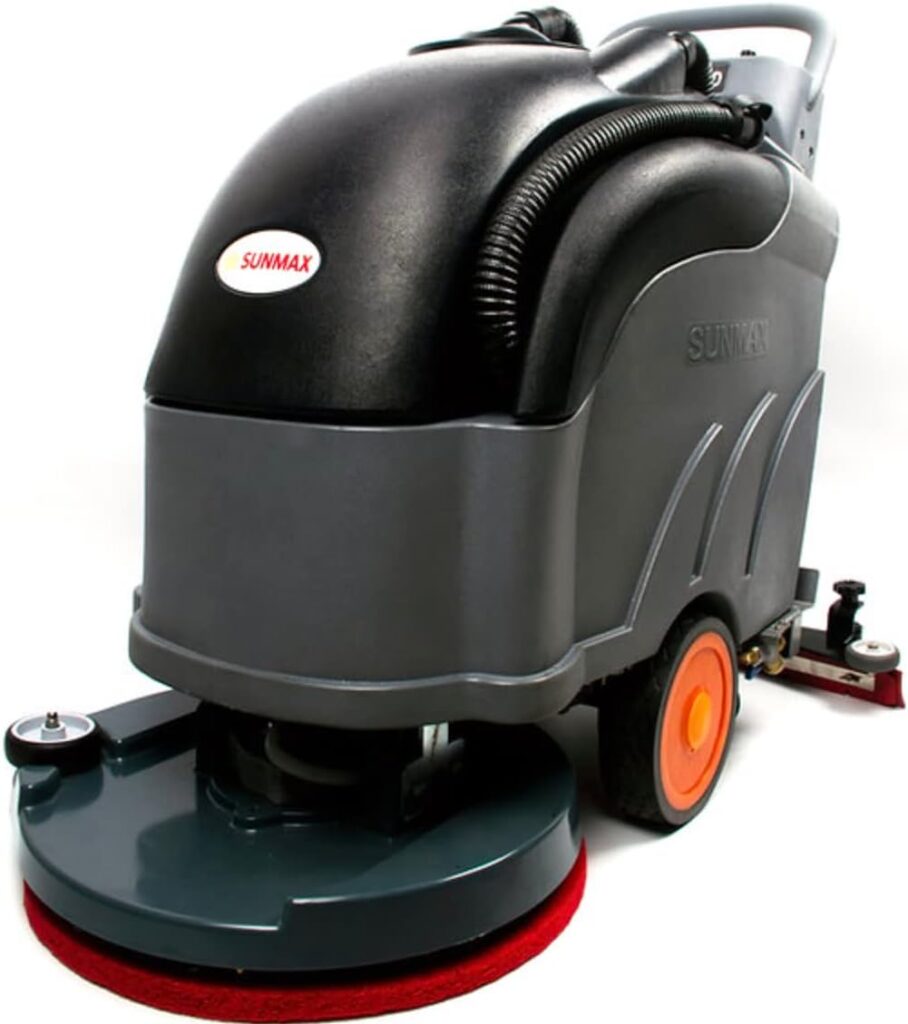 SUNMAX Self-Propelled Floor Scrubber, Battery Powered Floor Scrubber with a Complete Set of Parts, 22 Brush, 31 Squeegee Width, 14.5 gal Tank