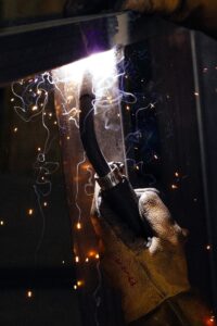 brazing torch in use for welding