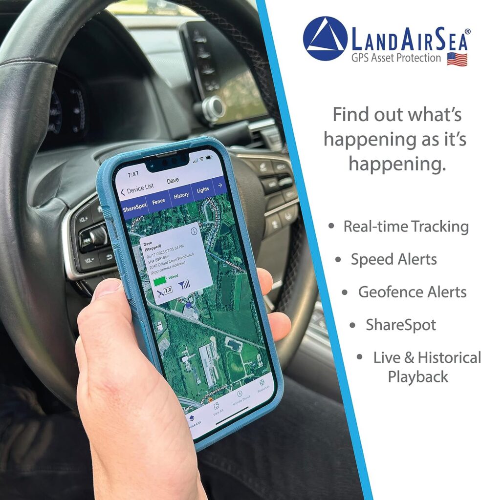 LandAirSea 54 GPS Tracker, - Waterproof Magnet Mount. Full Global Coverage. 4G LTE Real-Time Tracking for Vehicle, Asset, Fleet, Elderly and more. Subscription is required,Black