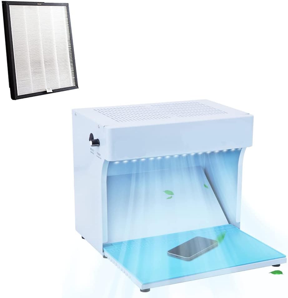 MSFULLSEA Laminar Flow Hood Mycology Vertical Laminar Flow Hood Air Flow Clean Bench Workstation for Phone LCD Repair with an Extra H-E-P-A Filter