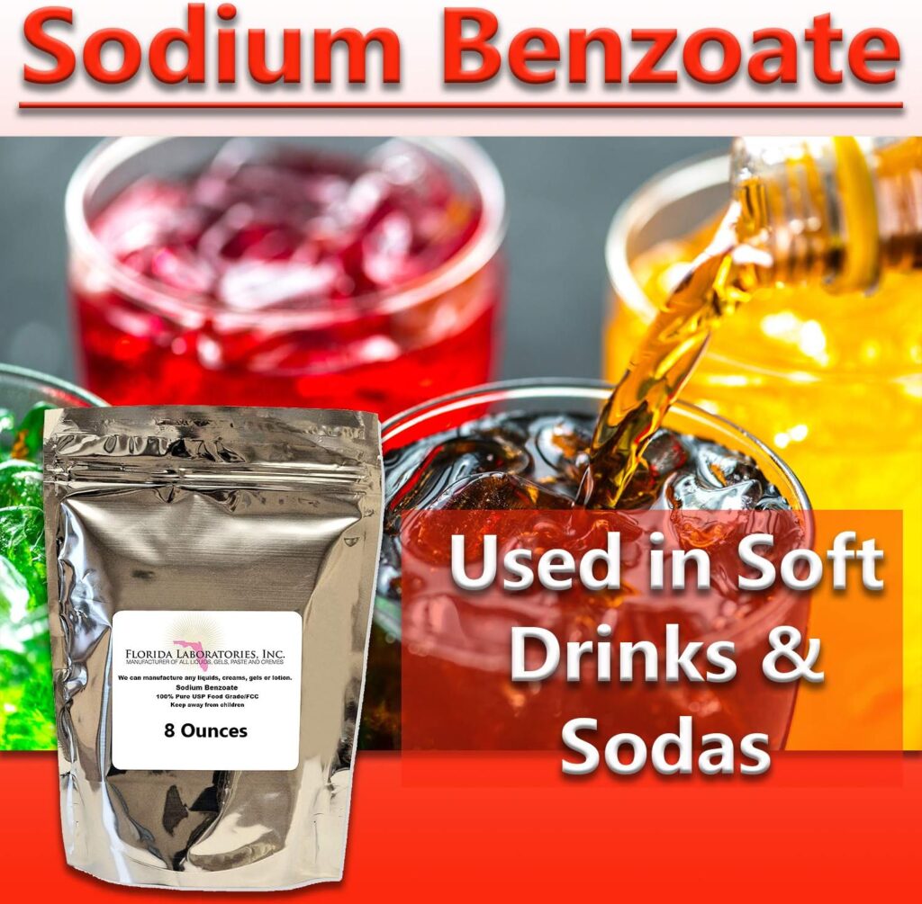 Sodium Benzoate 99% USP/FCC Grade 8 oz (Ounce) Preservative, Additive