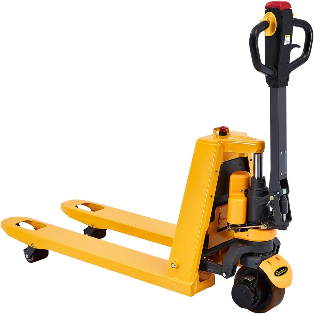 APOLLO Electric Pallet Jack Truck Lithium Battery 3300lbs Capacity 48 Length x 27 Width Fork Size for Material Handling