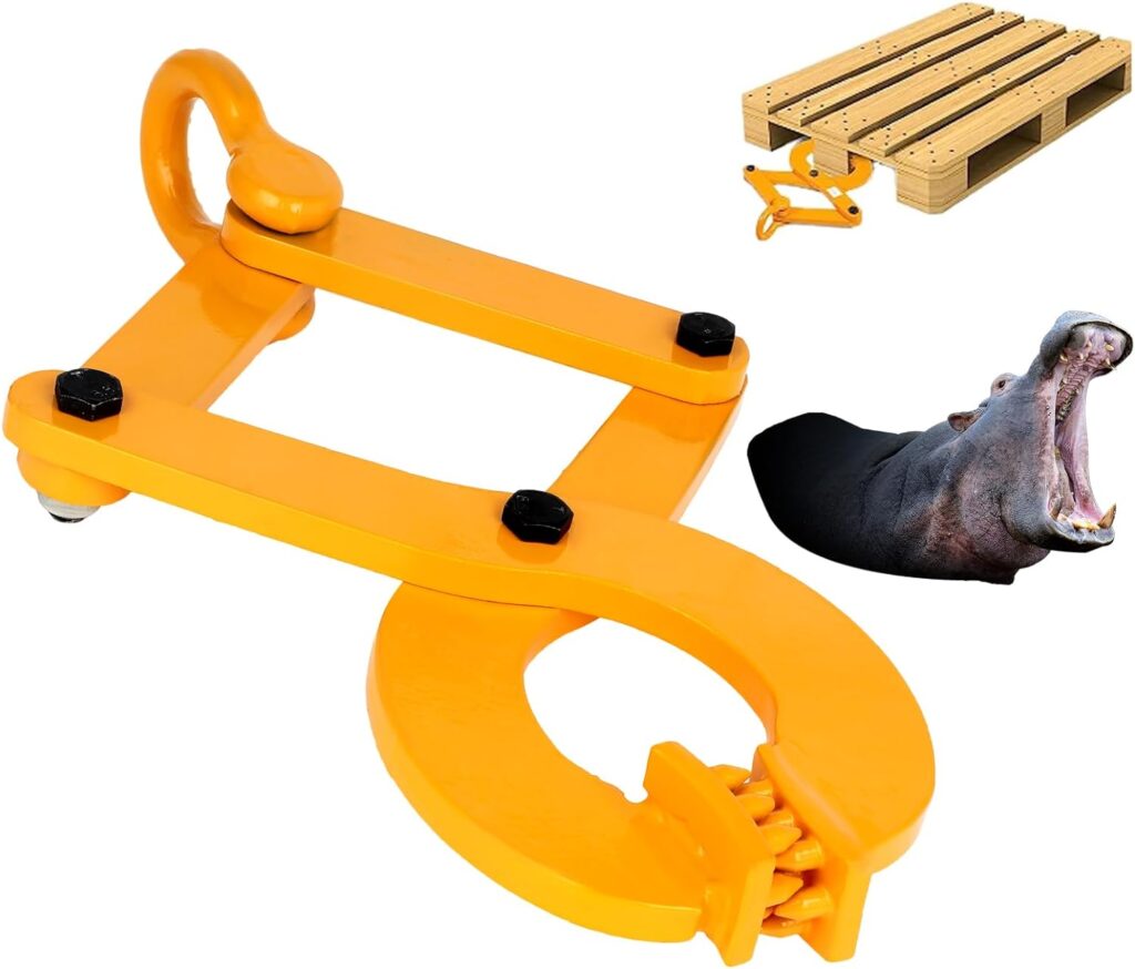 GPOAS 𝐏𝐚𝐥𝐥𝐞𝐭 𝐏𝐮𝐥𝐥𝐞𝐫 Clamp 1T/2204lbs Stump Puller Steel Single Scissor Truck Material Handling with 𝟓.𝟓 Inch Jaw Opening Industrial Pallet Hook 𝐏𝐮𝐥𝐥𝐞𝐫 Tool For Hoisting Wood, Board