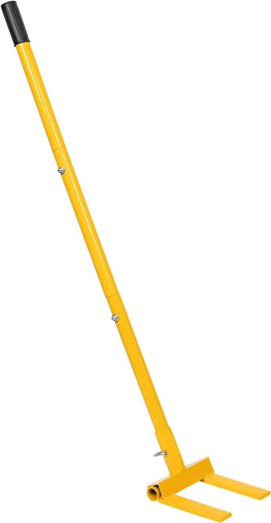Vergo Pallet Buster, Heavy Duty Industrial Pallet Breaker with 44.5 Handle and Powder Coated Finish - Deck Wrecker Tool for Disassembling Pallets (Yellow)