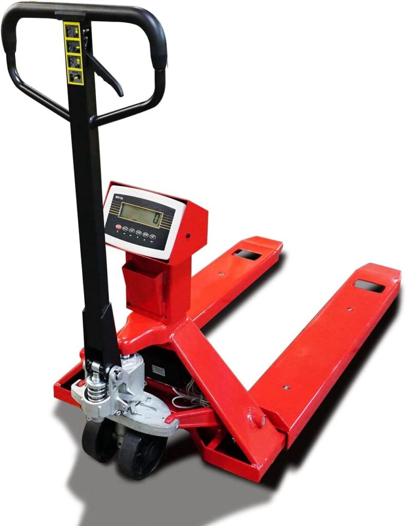 PEC Pallet Jack Forklift with Build-in Scale, 5000lbs Capacity Weighing, 48 Standard Fork, Fully Assembled for Heavy-Duty Industrial and Warehouse (Without Printer)