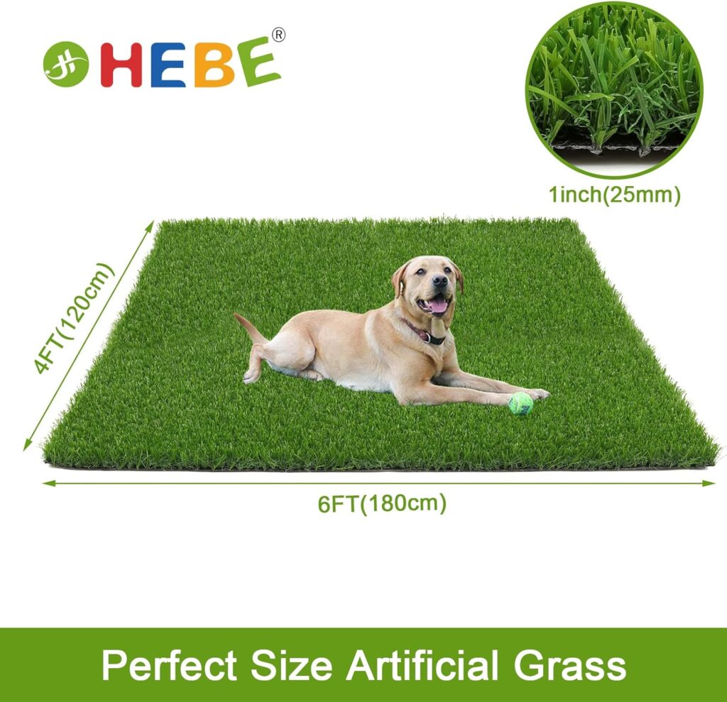 HEBE Artificial Turf Rug Grass Mat 2x8 Fake Grass Pad for Dogs High Pile Grass Rug Pee Pad with Drainage Holes Reusable Grass Turf Mat for Dog Potty Training Indoor Outdoor