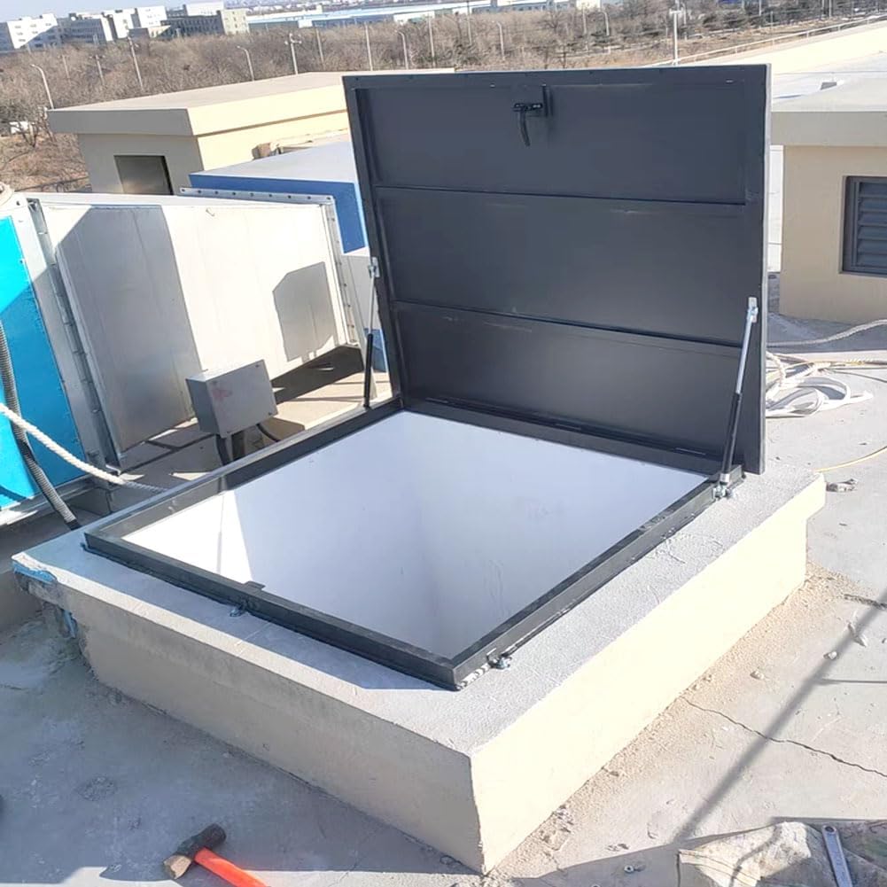 23.6 L X 23.6 W/27.5 L X 27.5 W/31.5 L X 31.5 W Galvanized Powder Coated Steel Roof Hatch; Roof Steel Security Door; Roof Access Hatch (31.5in)