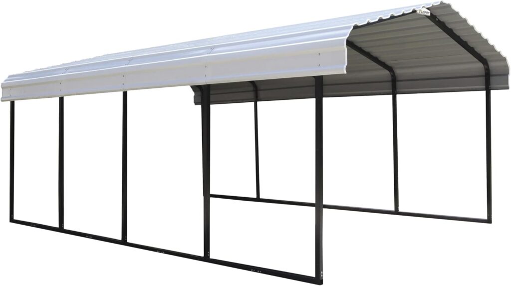 ARROW 12 x 20 x 7 29-Gauge Carport with Galvanized Steel Roof Panels