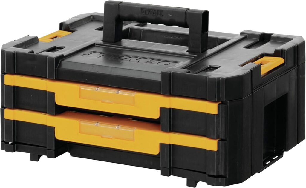 DEWALT TSTAK Tool Box, Extra Large Design, Removable Tray for Easy Access to Tools, Water and Debris Resistant (DWST17806)