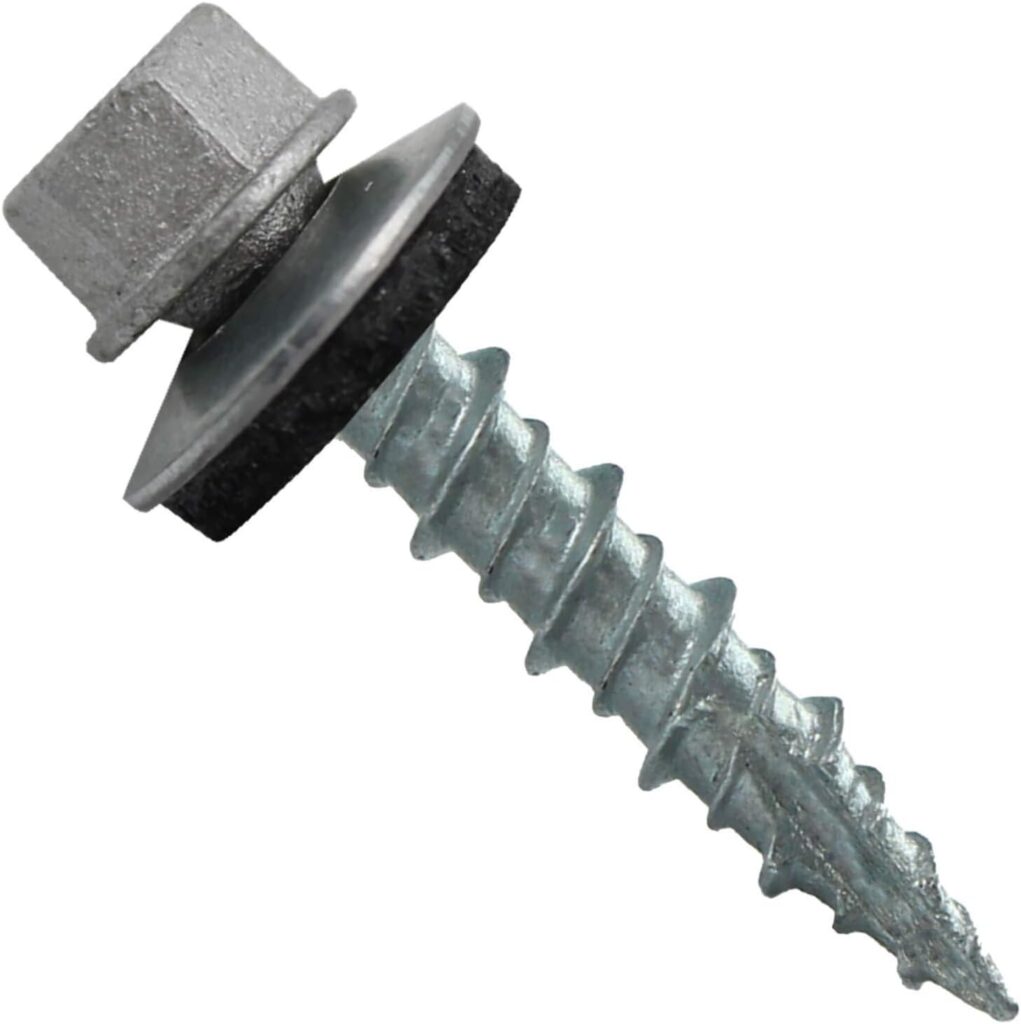 Metal ROOFING SCREWS: (250) 10 x 1 Galvanized Hex Head Sheet Metal Roof Screw. Self starting metal to wood siding screws. EPDM washer. No Paint