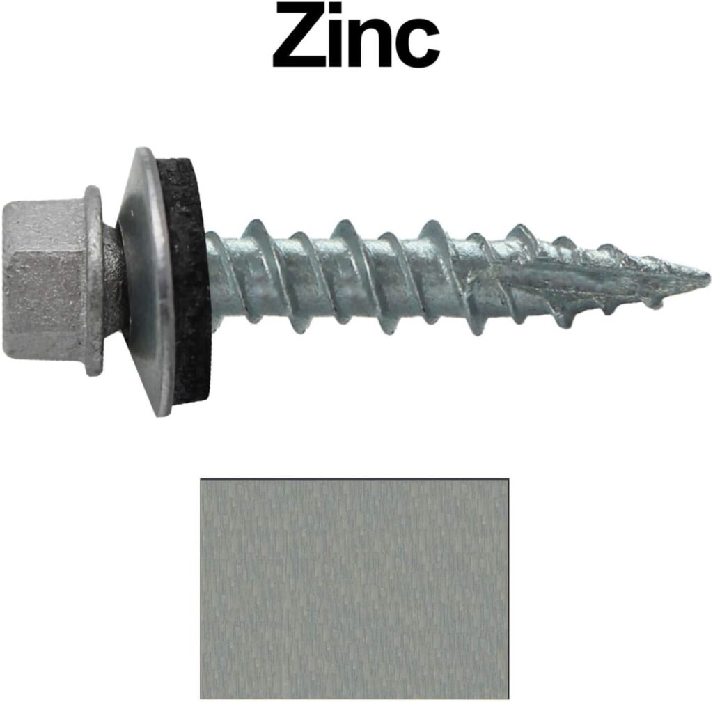 Metal ROOFING SCREWS: (250) 10 x 1 Galvanized Hex Head Sheet Metal Roof Screw. Self starting metal to wood siding screws. EPDM washer. No Paint