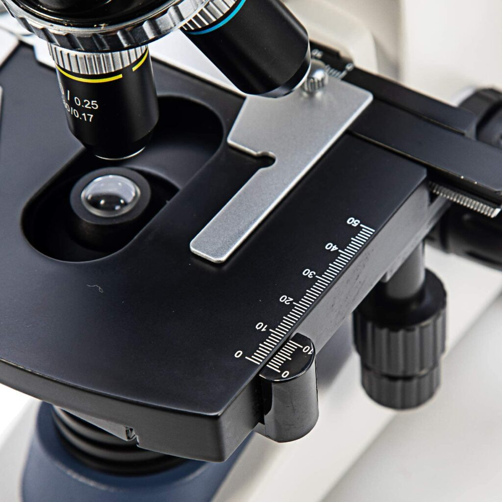 Swift SW380T 40X-2500X Magnification, Siedentopf Head, Research-Grade Trinocular Microscope Compound Lab with Wide-Field 10X/25X Eyepieces, Mechanical Stage, Ultra-Precise Focusing, Camera-Compatible